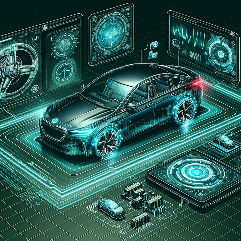 High-tech teal vehicle dashboard showing real-time tracking of stats.