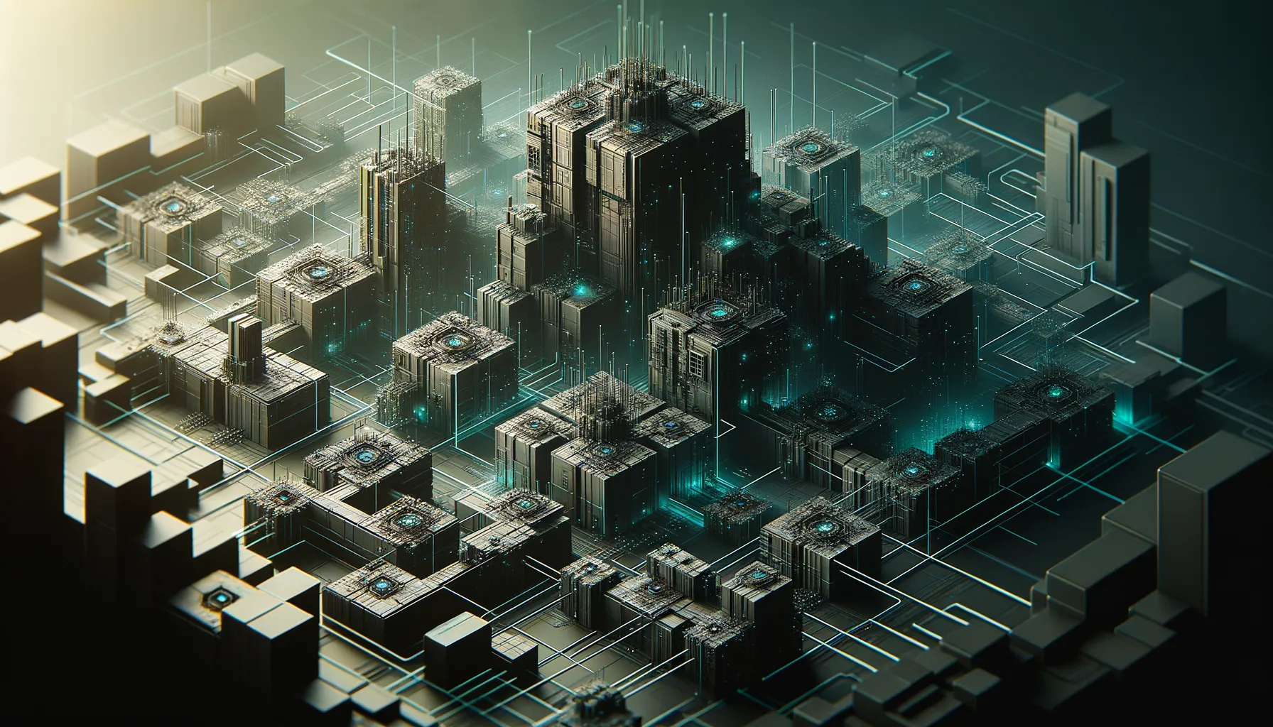 Dark photorealistic banner: complex networks with teal accents, expert systems decision-making, ample whitespace.