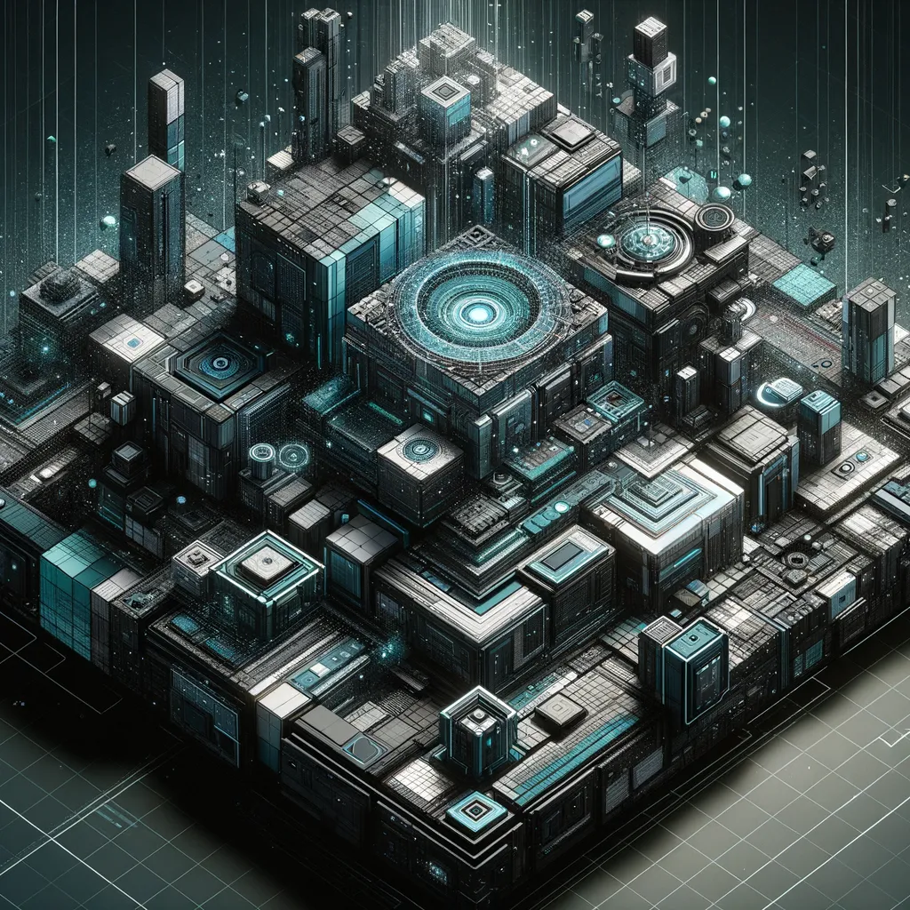 Dark photorealistic banner illustrating responsive web interface schematics, teal accents emphasize modern complexity.