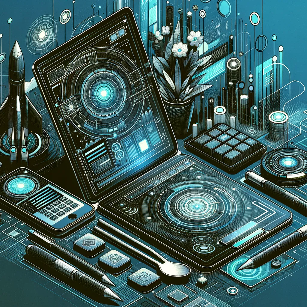 Dark photorealistic tech banner displaying UX wireframing and prototyping interfaces with teal accents.