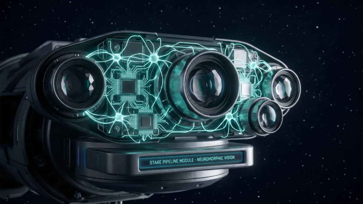 How the STARE pipeline brings self-calibrating neuromorphic vision to spacecraft
