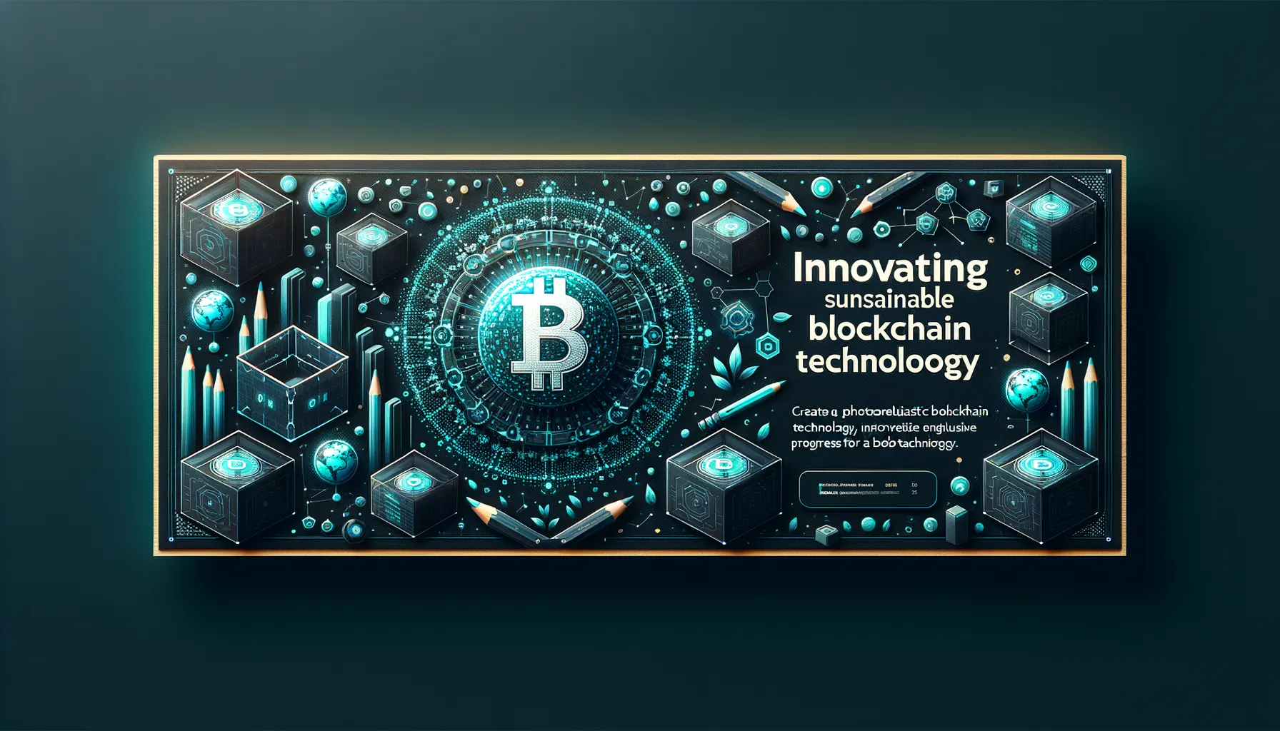 Dark banner showing futuristic sustainable blockchain circuitry glowing teal, symbolizing technological progress.