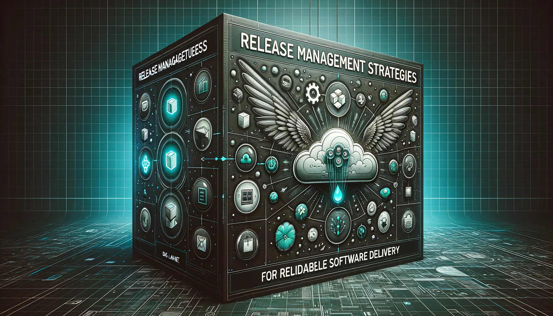 Dark-teal tech blog banner on reliable software delivery with subtle release and reliability icons.