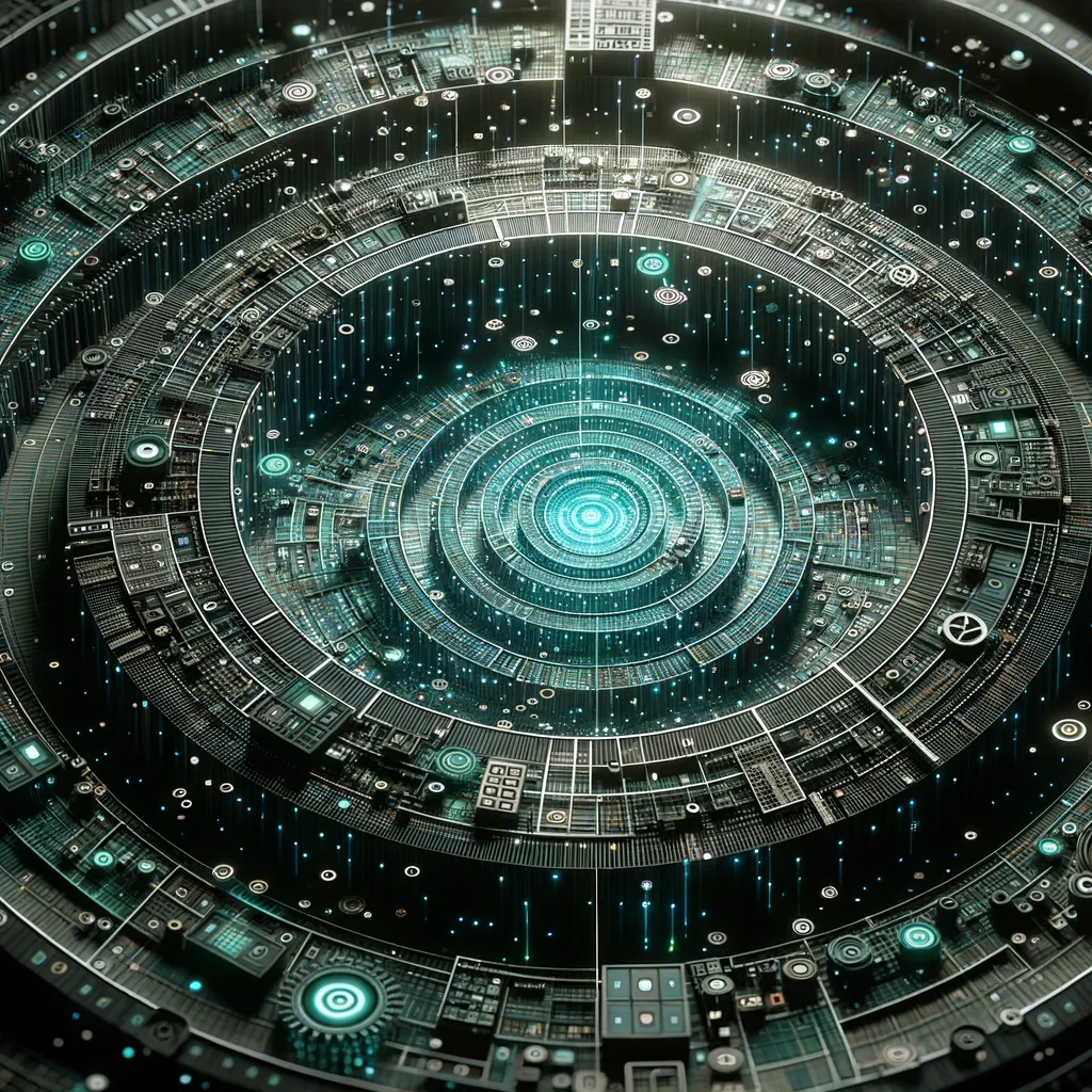 Dark tech banner: teal-lit intricate code patterns symbolize complex modern encryption algorithms.